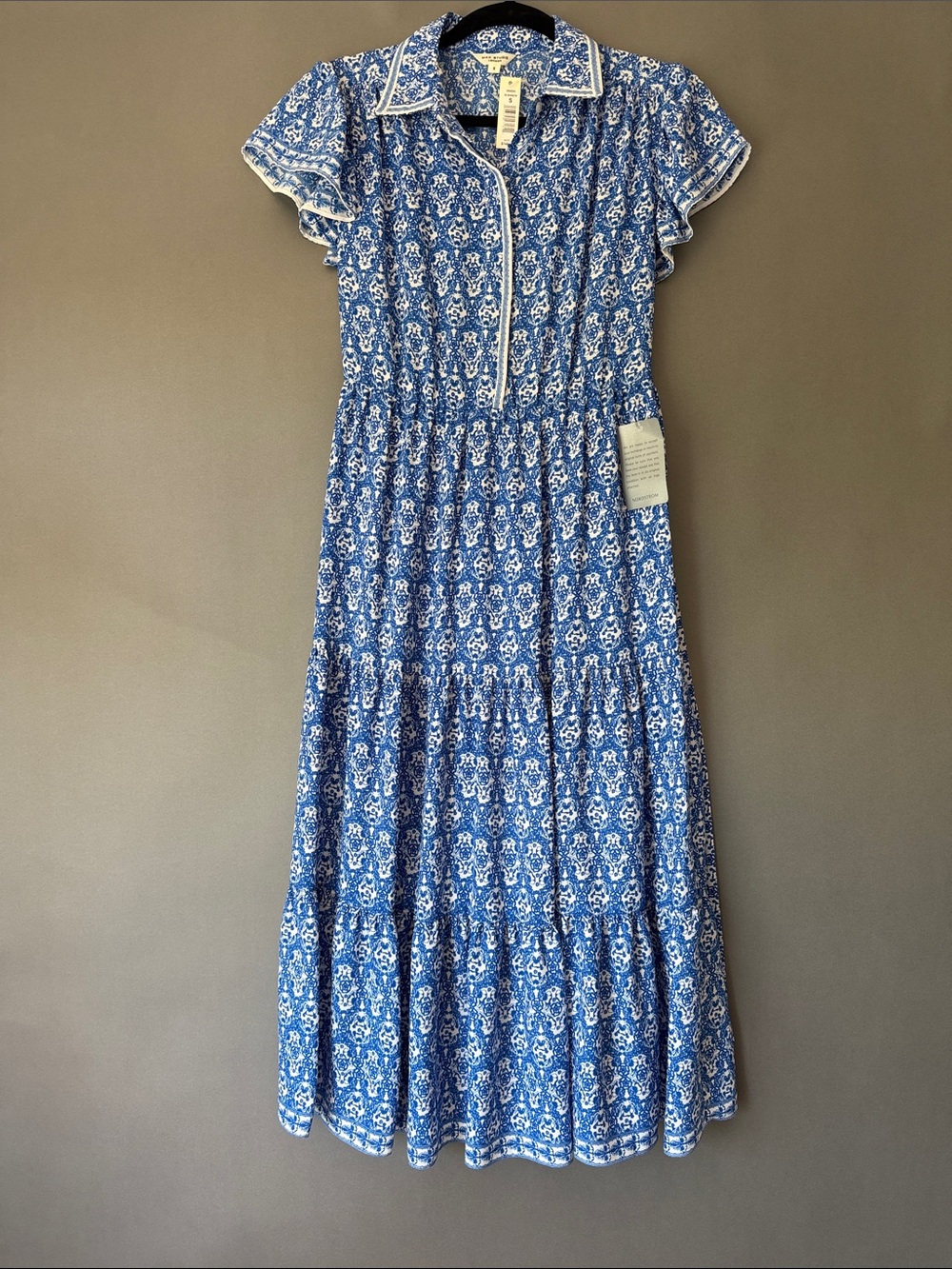 Max Studio Blue and White Floral Maxi Dress